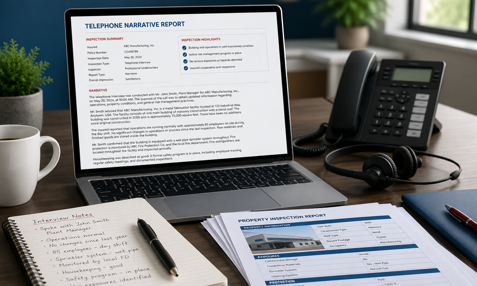 Property and liability report spread placeholder